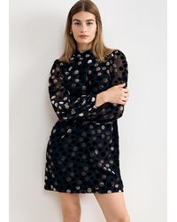 Phase Eight - Cordelia Velvet Polka Dot Mini Dress - Lyst