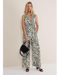 Phase Eight - Tamsin Zebra Print Wide Leg Jumpsuit - Lyst