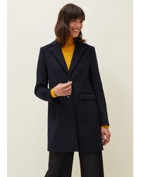 Phase Eight - 's Lydia Navy Wool Smart Coat - Lyst