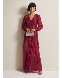 Phase Eight - 's Amily Pink Sequin Maxi Dress - Lyst