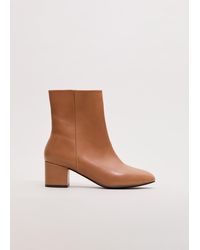 Phase Eight - Leather Block Heel Ankle Boot - Lyst