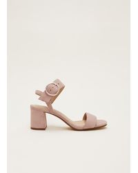 Phase Eight - 's Suede Buckle Heeled Sandals - Lyst