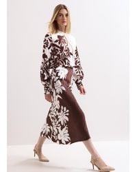 Phase Eight - Hattie Floral Satin Midi Skirt - Lyst