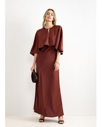 Phase Eight - Joni Satin Cape Maxi Dress - Lyst