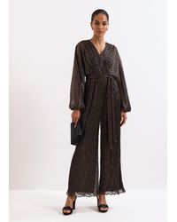 Phase Eight - Rachel Plisse Metallic Jumpsuit - Lyst