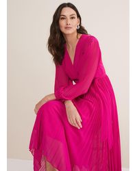 Phase Eight - Petra Wrap Pleated Midi Dress - Lyst