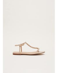 Phase Eight - 's Leather Jewel Trim Flat Sandal - Lyst