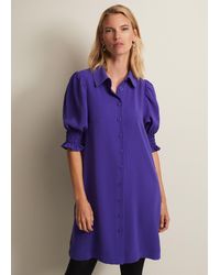 Phase Eight - 's Candice Purple Button Mini Dress - Lyst