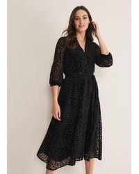 Phase Eight - Isador Textured Fit And Flare Midi Dress - Lyst