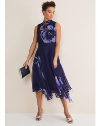 Phase Eight - Lucinda Chiffon Floral Midi Dress - Lyst