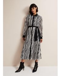 Phase Eight - Serena Striped Midi Dress - Lyst