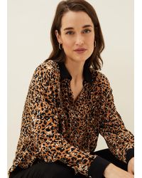 Phase Eight - Kaelie Leopard Twist Front Blouse - Lyst