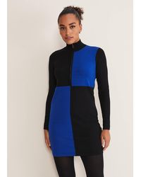 Phase Eight - Arden Zip Detail Colour Block Knit Dress - Lyst