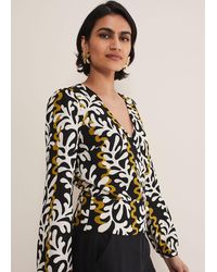 Phase Eight - Vienna Linen Wrap Blouse - Lyst