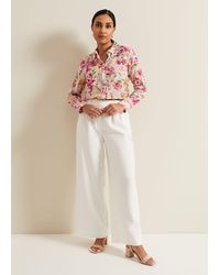 Phase Eight - 's Petite Tyla White Wide Leg Trousers - Lyst