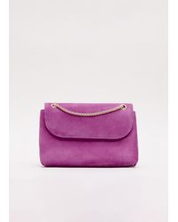 Phase Eight - Suede Chain Clutch Bag - Lyst