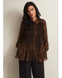 Phase Eight - 's Faye Foil Pleated Blouse - Lyst