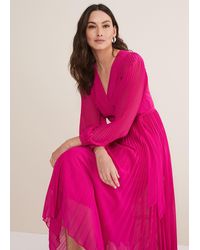 Phase Eight - Petra Wrap Pleated Midi Dress - Lyst