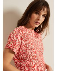 Phase Eight - Suzie Button Detail Printed Top - Lyst