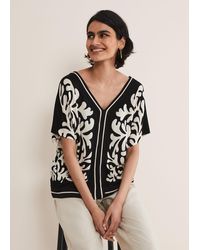 Phase Eight - 's Natalie V Neck Printed Top - Lyst