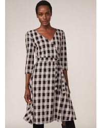 Phase Eight - Ava Check Tie Waist Dress - Lyst