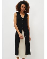 Phase Eight - 's Kourtney Maxi Ribbed Sleeveless Cardigan - Lyst