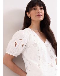 Phase Eight - Marina Seamed Lace Blouse - Lyst