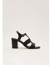 Phase Eight - Plaited T Bar Heeled Sandal Shoe - Lyst