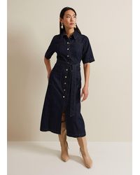 Phase Eight - Sonny Denim Midi Dress - Lyst