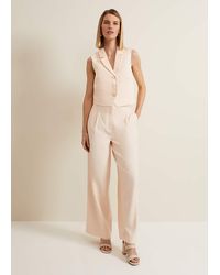 Phase Eight - Bianca Wide Leg Peach Trouser - Lyst