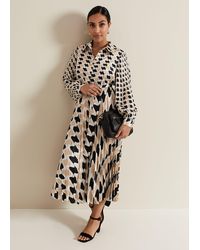 Phase Eight - Petite Lyric Geo Pleated Midi Dress - Lyst