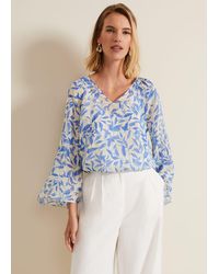 Phase Eight - Simi Leaf Print Filcoupe Blouse - Lyst