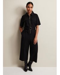 Phase Eight - 's Petite Polly Black Zip Jumpsuit - Lyst