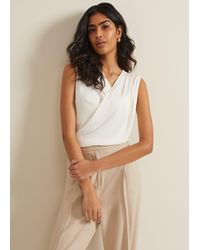 Phase Eight - Sutton Sleeveless Drape Rib Top - Lyst