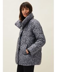 Phase Eight - Anny Animal Print Puffer Coat - Lyst