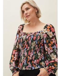 Phase Eight - Esty Floral Square Neck Blouse - Lyst
