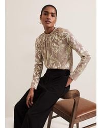 Phase Eight - Pippa Floral Printed Plisse Top - Lyst