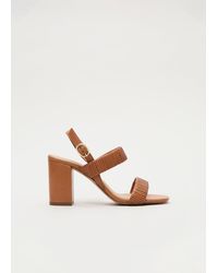Phase Eight - Leather Block Heel Sandal - Lyst