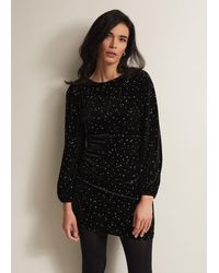 Phase Eight - Adele Velvet Mini Dress - Lyst