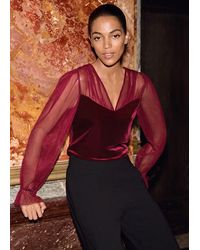 Phase Eight - Cindy Velvet Tulle Blouse - Lyst