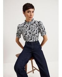Phase Eight - Samiha Fan Print Texture Top - Lyst