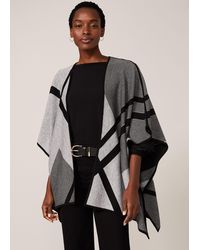 Phase Eight Nel Abstract Oversized Cape - Black