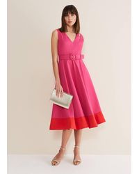 Phase Eight - 's Raquel Belted Fit And Flare Dress - Lyst