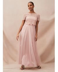 Phase Eight - Kiera Lace Tulle Maxi Dress - Lyst