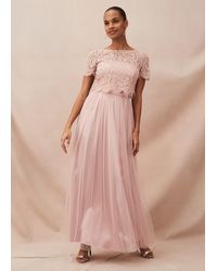 Phase Eight - Kiera Lace Tulle Maxi Dress - Lyst