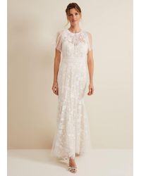 Phase Eight - 's Delilah Mesh Embroidered Maxi Wedding Dress - Lyst