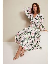 Phase Eight - 's Penny Floral Pleat Midi Dress - Lyst
