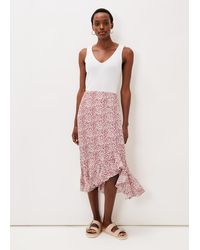 Phase Eight - Lara Print Frill Hem Skirt - Lyst