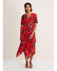 Phase Eight - Kendall Butterfly Print Pleated Midi Dress - Lyst