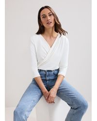 Phase Eight - Sutton Drape Rib Top - Lyst